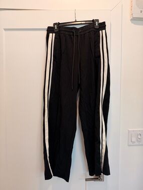 House of Harlow 1960 Black Track Joggers with White Side Stripes